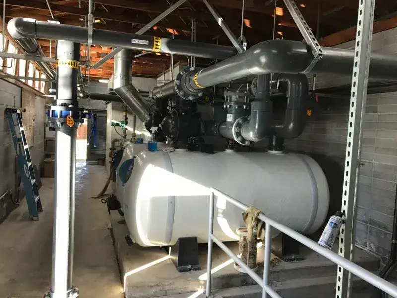 Boiler and expansion tank installation