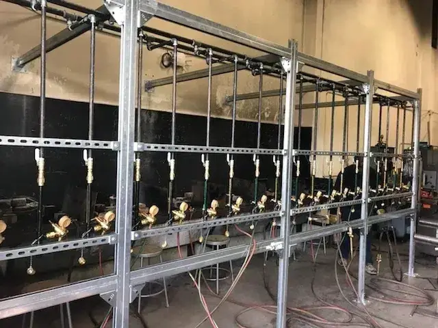 Industrial piping rack fabricated by S&S Mechanical