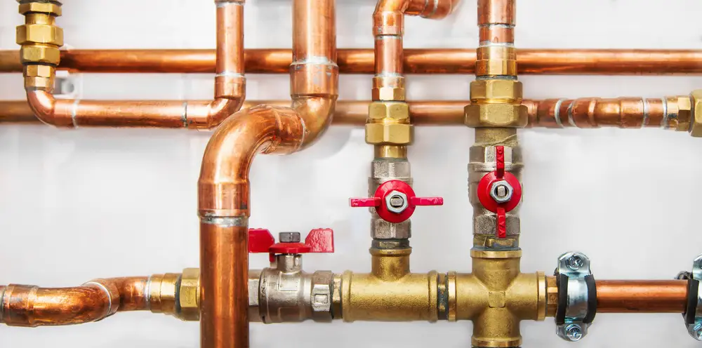 Copper water lines and shutoff valves